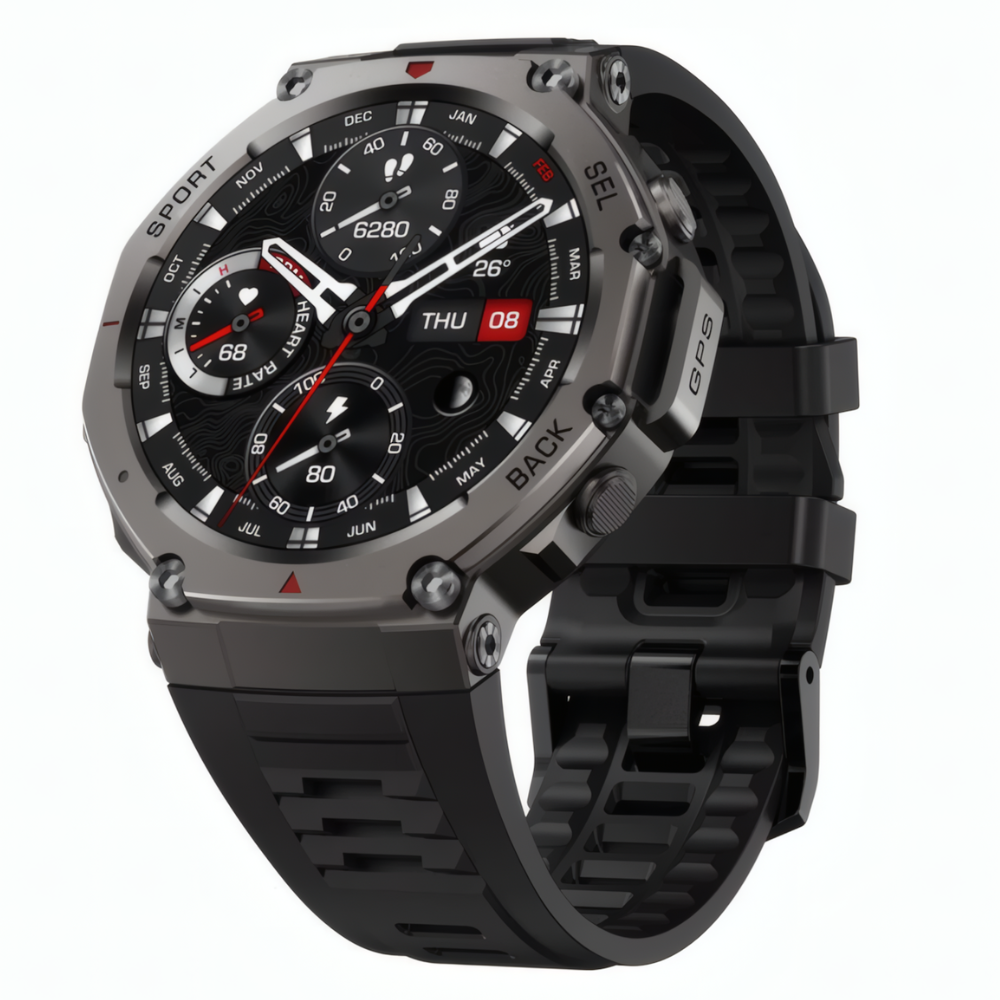 Смарт-часы мужские Modfit Titan Force GPS водонепроницаемый с компасом и функцией звонков Черный (1077-0348)