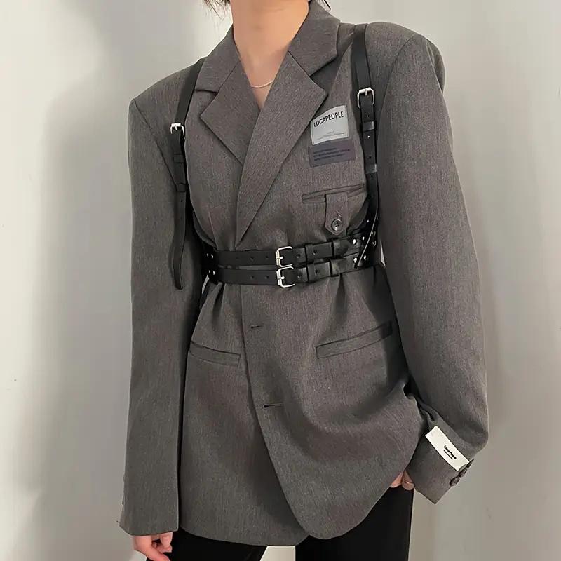 Пояс жіночий готичний LET’S RESIN із металевою пряжкою довжина 89 см ширина 5 см Чорний - фото 2