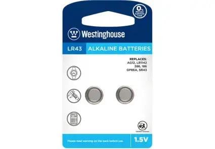 Батарейка Westinghouse Alkaline 1,5V G12/386/LR43/LR1142 11,6х4,2 мм 2 шт. (1LR43-BP2) Батарейка Westinghouse Alkaline 1,5V G12/386/LR43/LR1142 11,6х4,2 мм 2 шт. (1LR43-BP2)