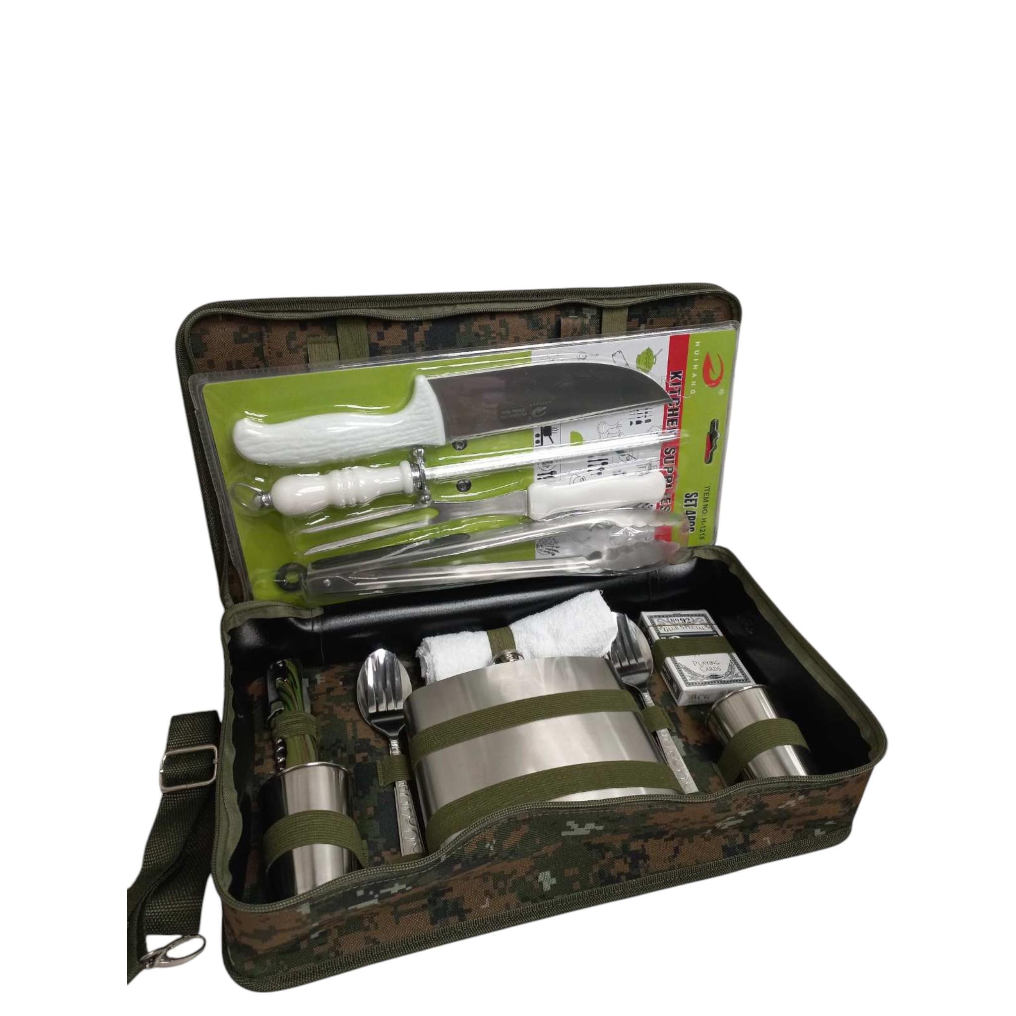 Набор туристический Tourist Set A 15в1 с флягой 946 мл в камуфляжном кейсе (T_DFB-A)