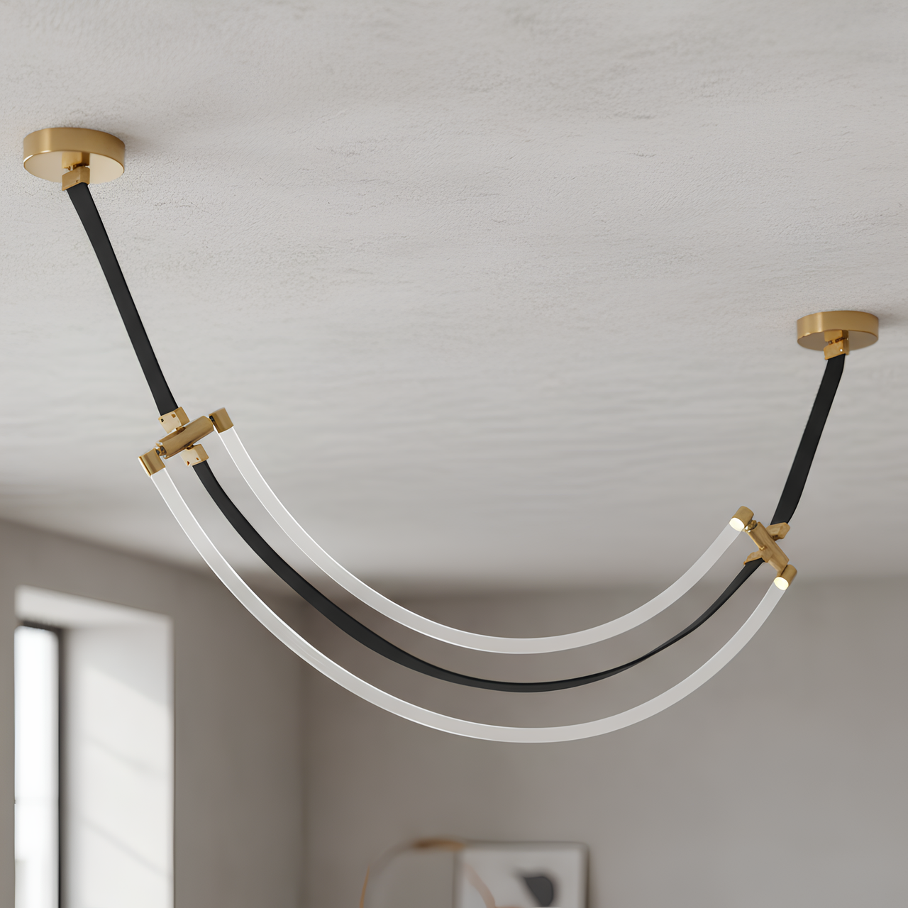 Люстра светодиодная Valeso в современном стиле 45W 4000К Бронзовый (THD63224-1200B)