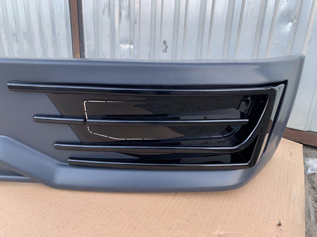 Накладка на передній бампер 1234 Upgrade для Volkswagen T6 2015, 2019 року Sportline під фарбування (50510) - фото 5