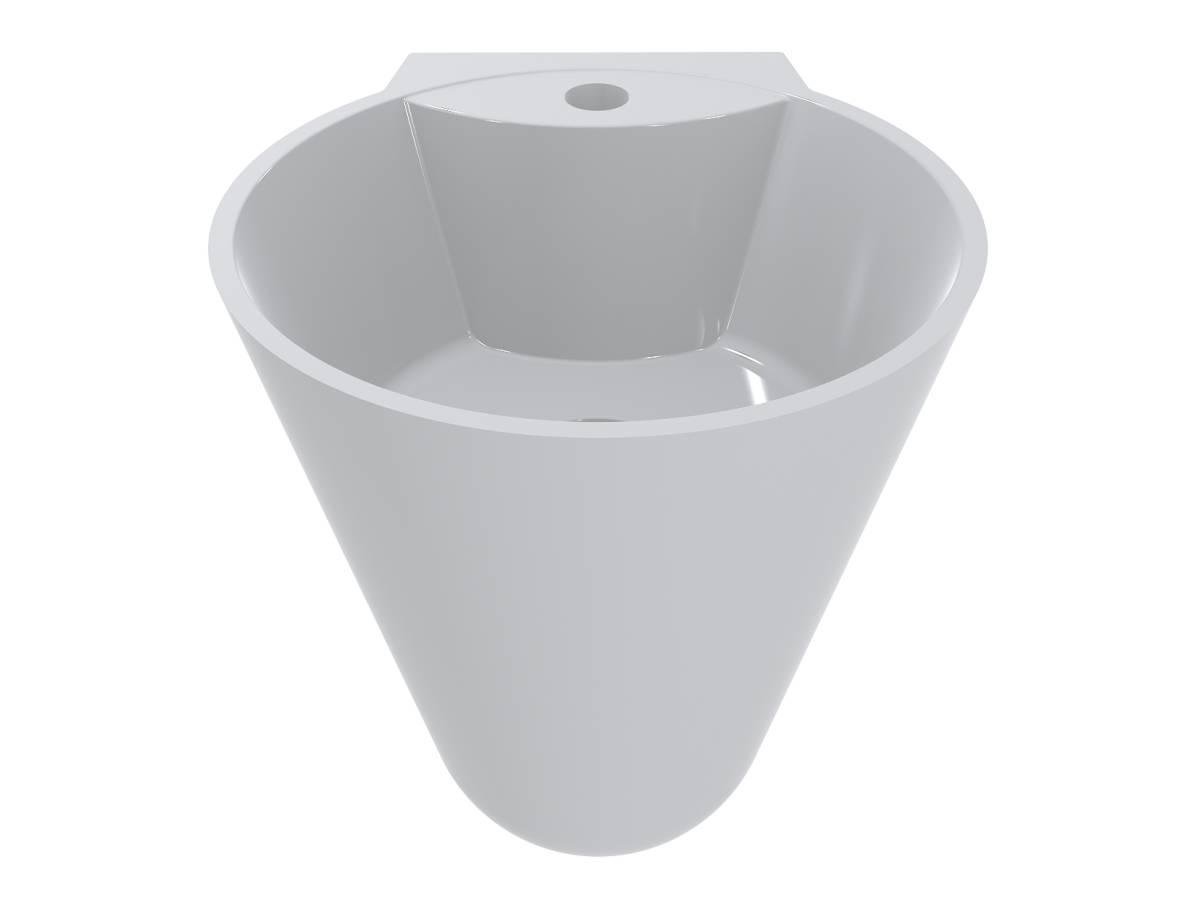 Умывальник Miraggio SMART с литого мрамора глянцевый Белый (83903)