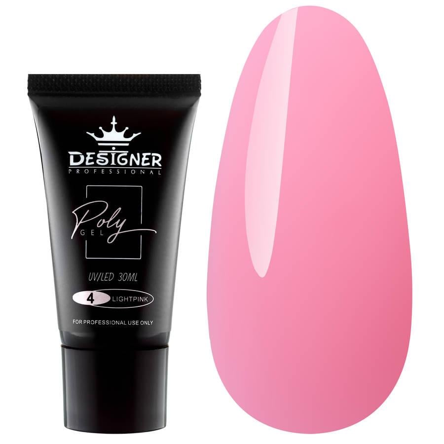 Полігель Дизайнер для нарощування та зміцнення нігтів 30 мл Light pink №4
