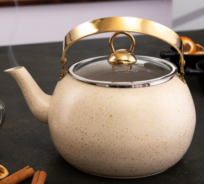 Чайник для плиты Evren 4864 индукционный 3 л Кремовый (25816534)