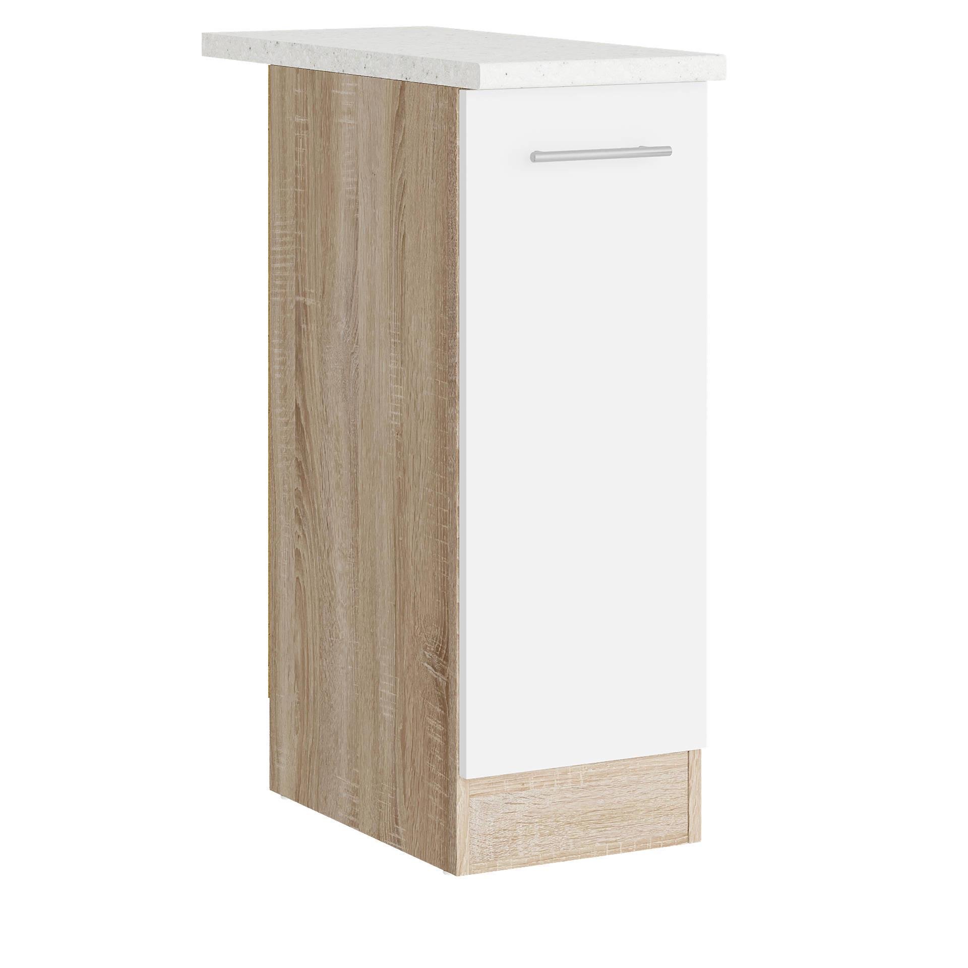 Шкаф кухонный нижний со столешницей Эверест Эко 300 30х46х82 см Дуб Сонома/Белый (09141)