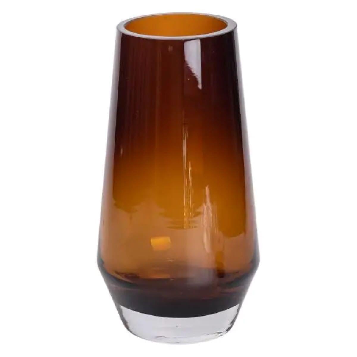 Ваза для цветов из цветного стекла 26 см 2,2 л Коричневый (6644)