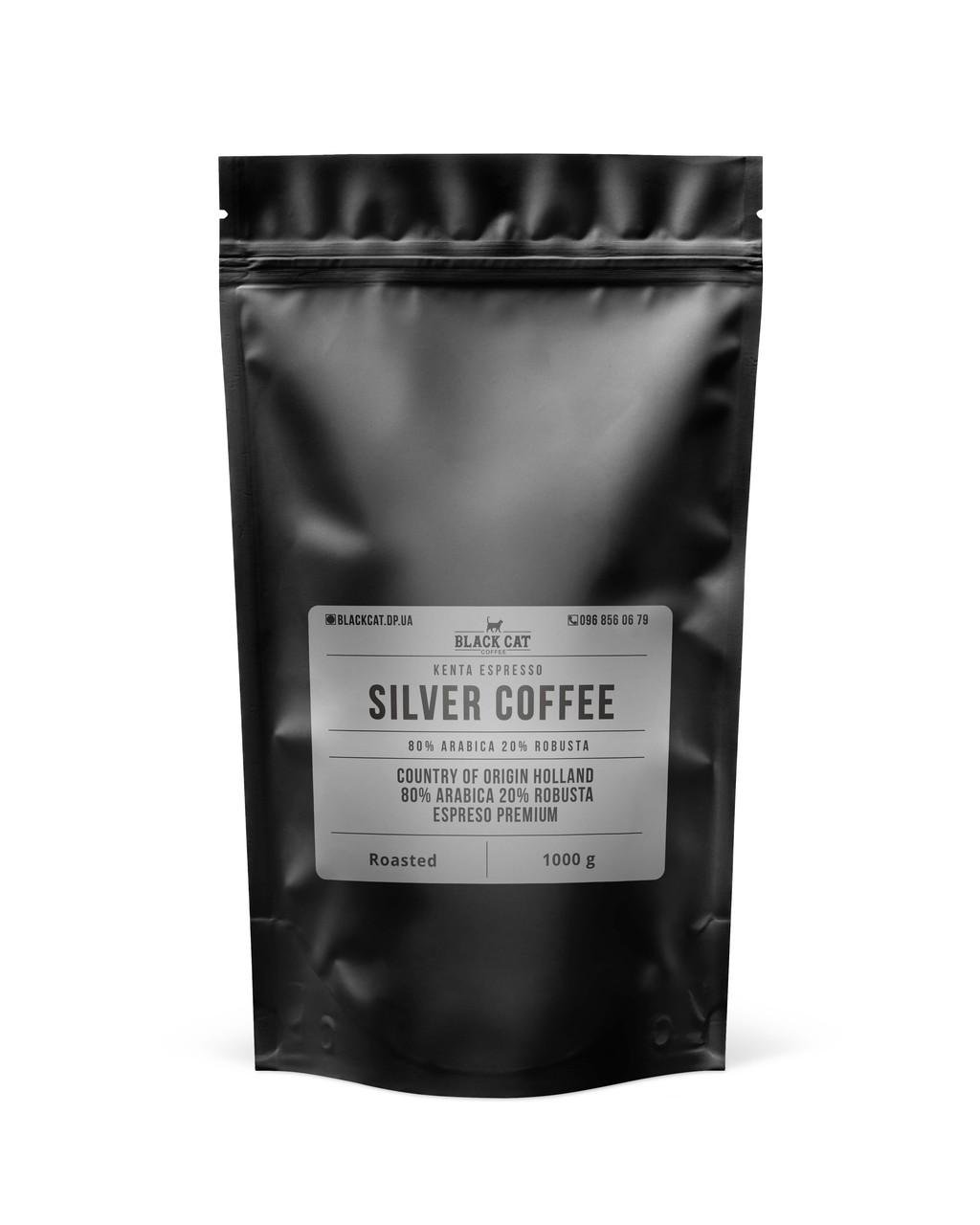 Кофе молотый с горчинкой Black Cat Silver 80% арабики/20% робусты 1 кг - фото 1 Кофе молотый с горчинкой Black Cat Silver 80% арабики/20% робусты 1 кг - фото 1