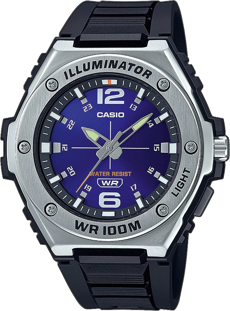Мужские наручные часы Casio Timeless Collection MWA-100H-2A с водозащитой 100 м/подсветкой Синий (3151092519)