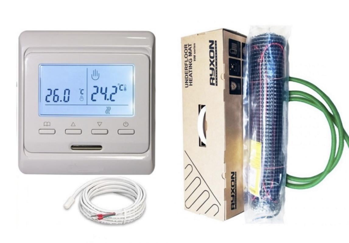 Теплый пол RYXON HM-200 двухжильный мат 2400 Вт 12 м2 с программируемым терморегулятором (5522)