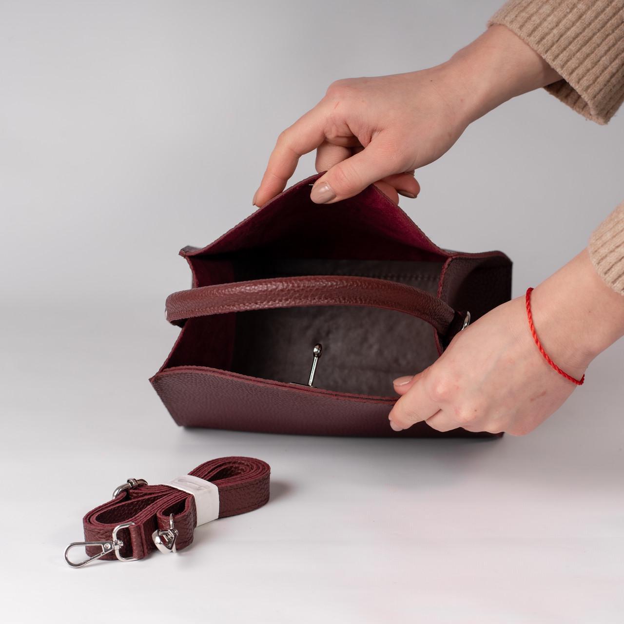 Сумка женская кросс-боди XENIA № 09-24 Бордовый - фото 4 Сумка женская кросс-боди XENIA № 09-24 Бордовый - фото 4