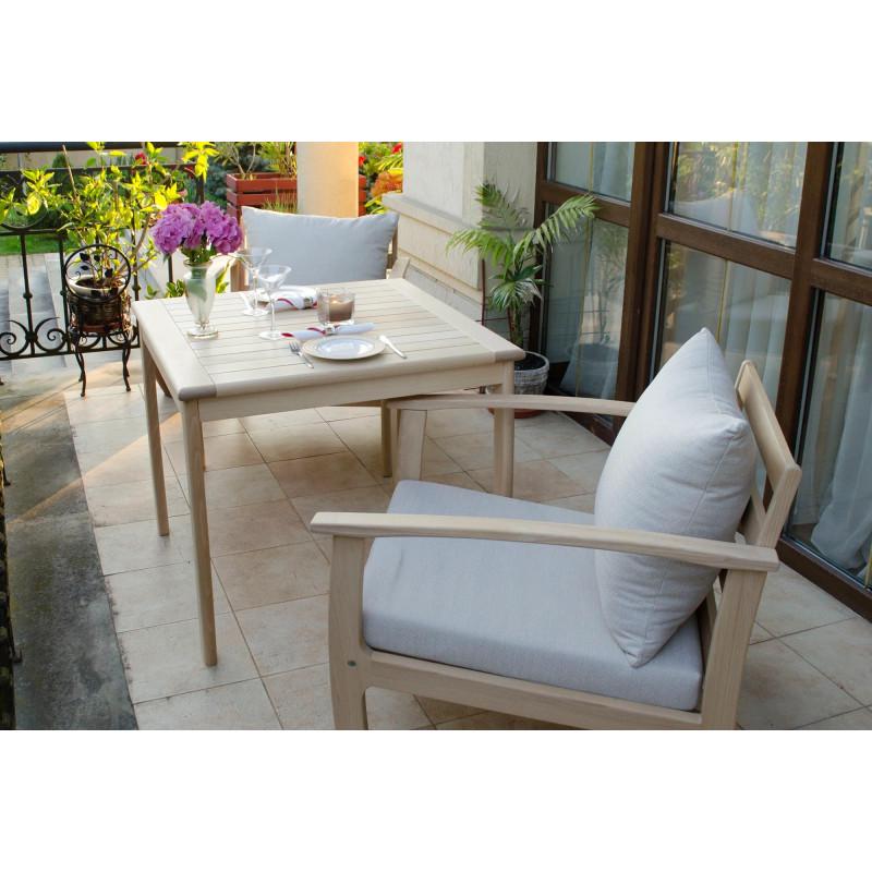 Обеденный стол Woodman Legato из натурального дерева бук 80х80 см Ореховый (53220) - фото 2