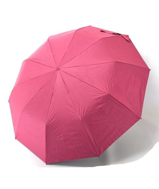 Зонтик Bellissimo полуавтомат женский на 10 спиц с цветами под куполом Малиновый (№M639)
