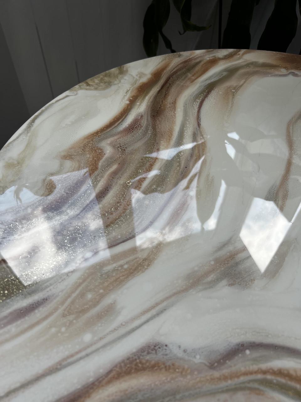 Столик журнальный круглый APOLLO-13 из эпоксидной смолы 50х50 см - фото 3