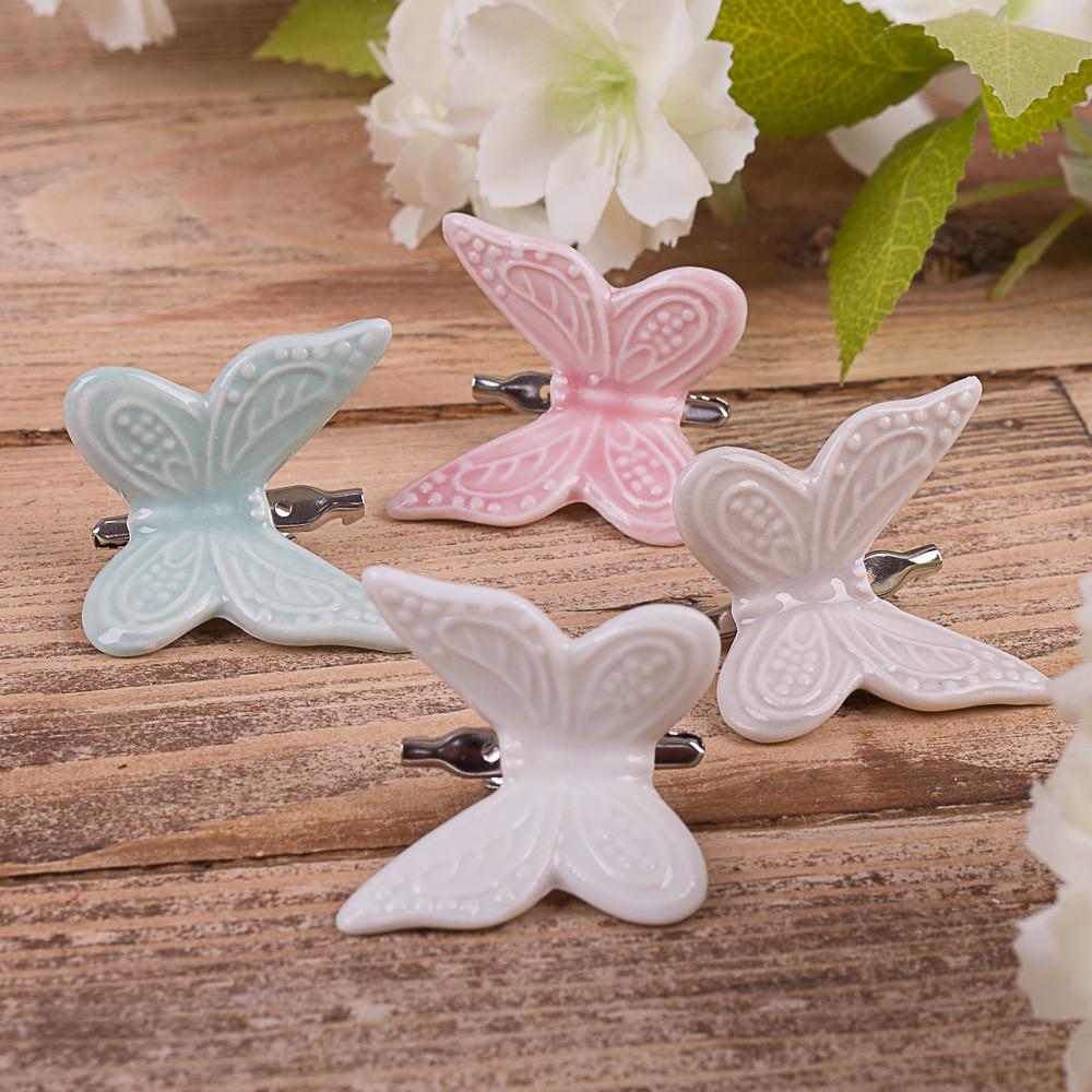 Керамическая бабочка с прищепкой 4 шт. (2893)