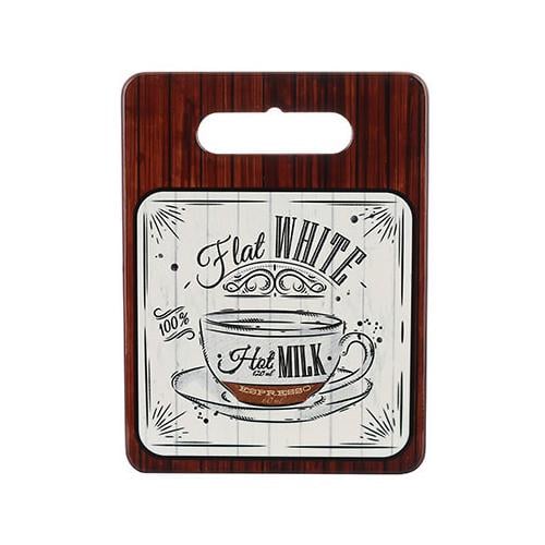 Подставка под горячее BonaDi Coffee Time Flat White 15х20 см керамическая на пробковой основе (DR015764)