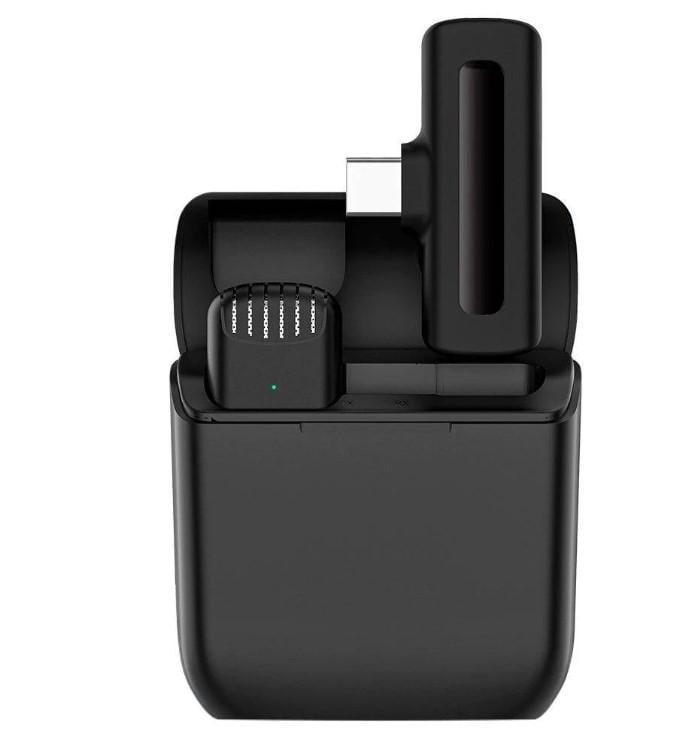 Микрофон беспроводной петличный J11 Type-C приемник и зарядный кейс Black (17617)