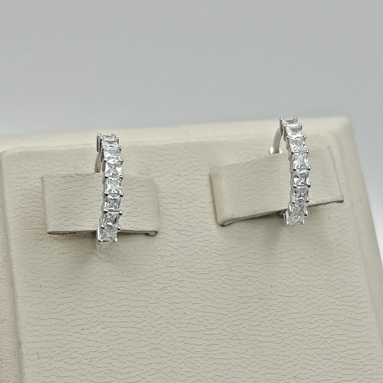 Серебряные серьги-кольца с кубическим цирконием 2,22 г (2563330751)