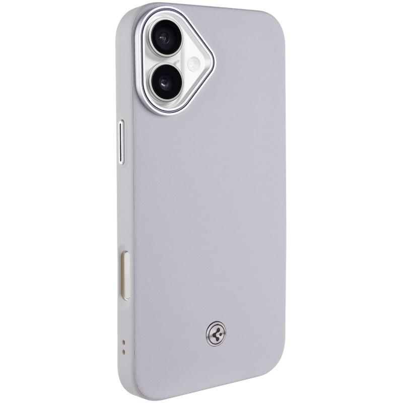Противоударный чехол PC+Leather SGP with MagSafe для Apple iPhone 16 (6.1") Grey