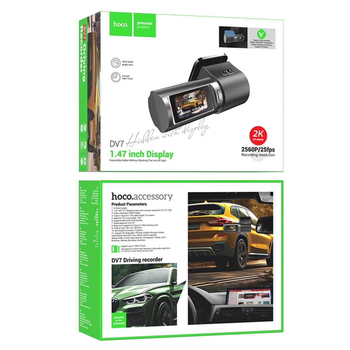 Видеорегистратор Hoco DV7 2K 2560x1440 display hidden driving recorder Black (607761) - фото 6