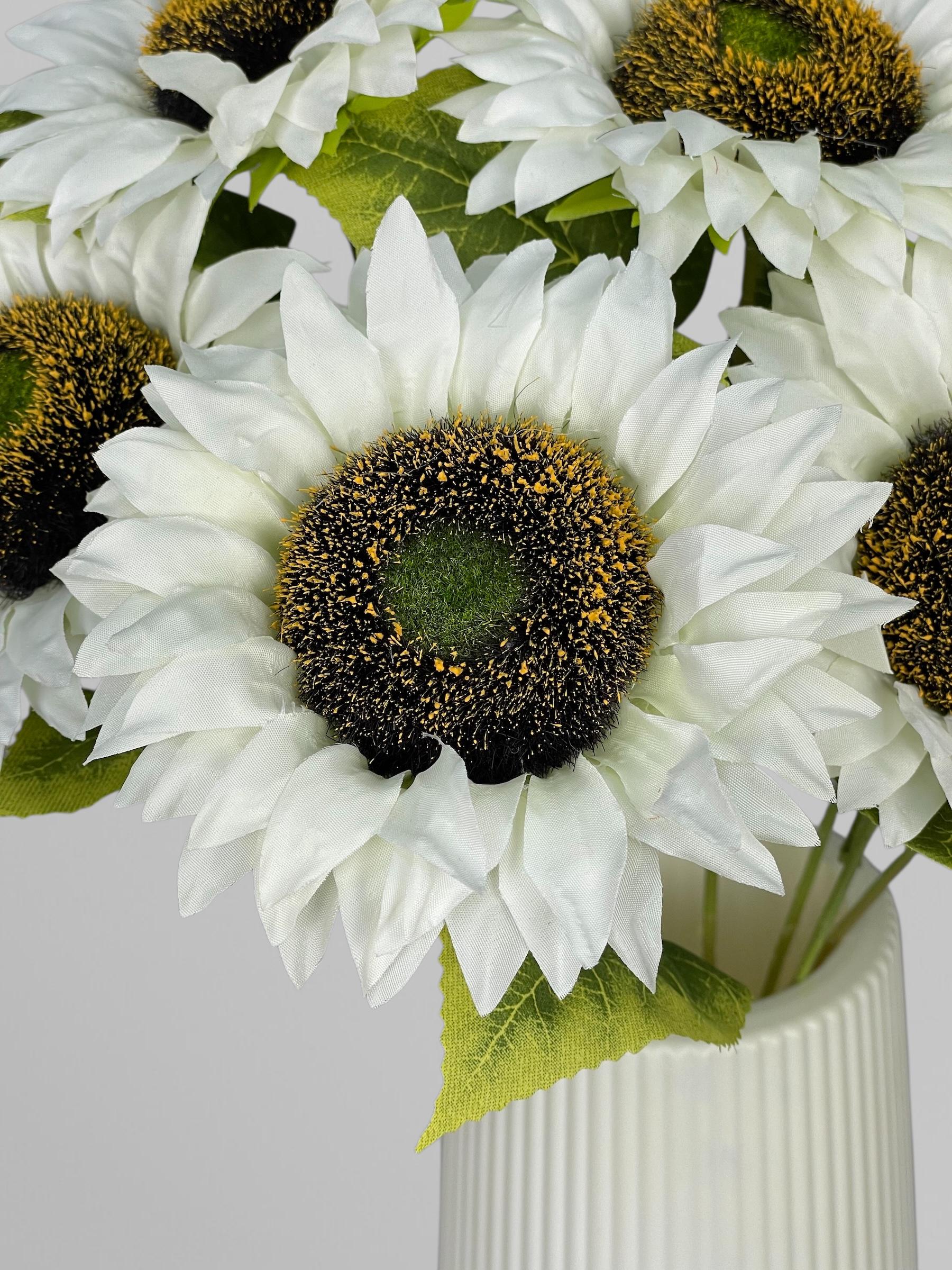 Штучний соняшник 12х48 см Білий (К13196) - фото 5