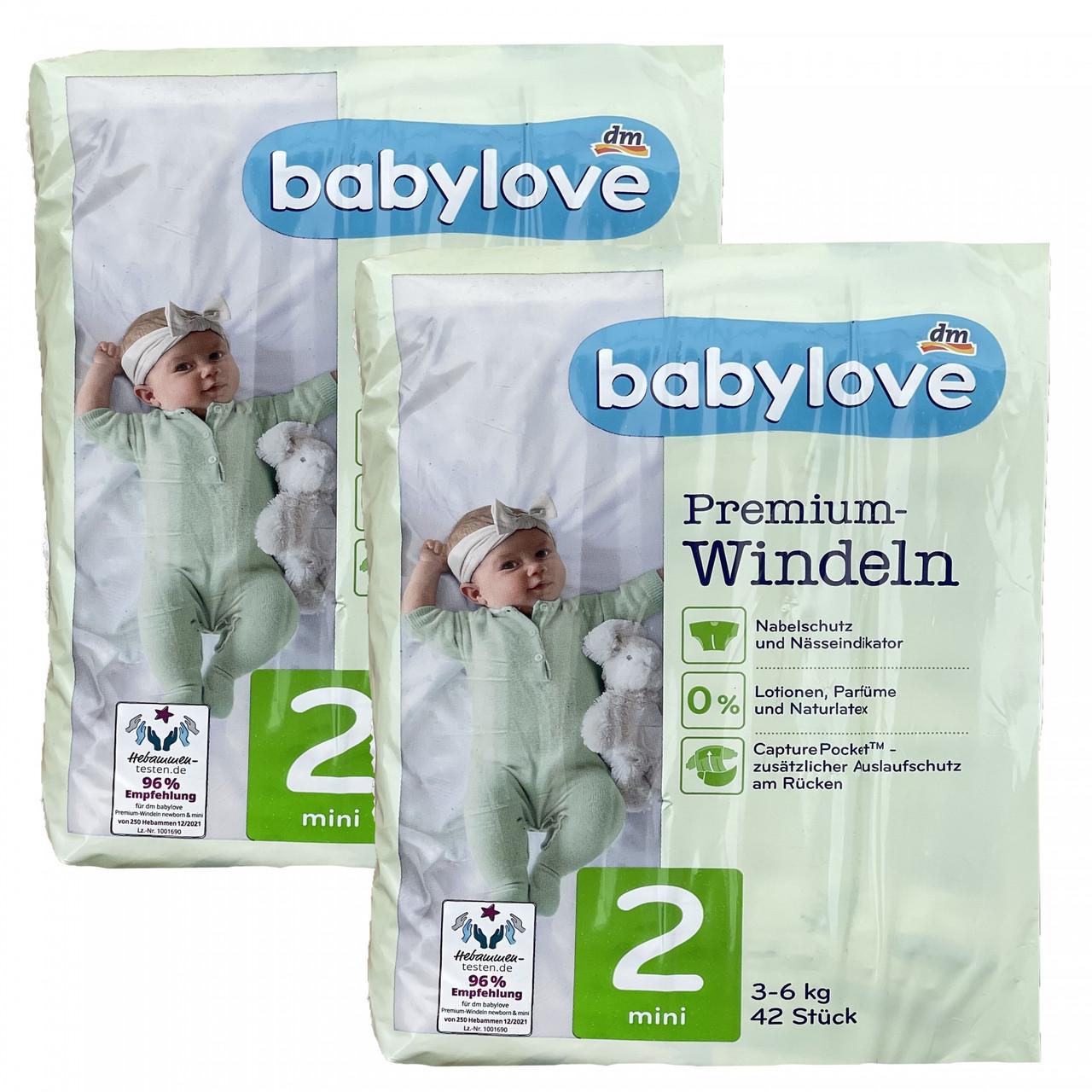 Підгузки дитячі одноразові Babylove Premium 2 mini 3-6 кг 84 шт. (1986982275)