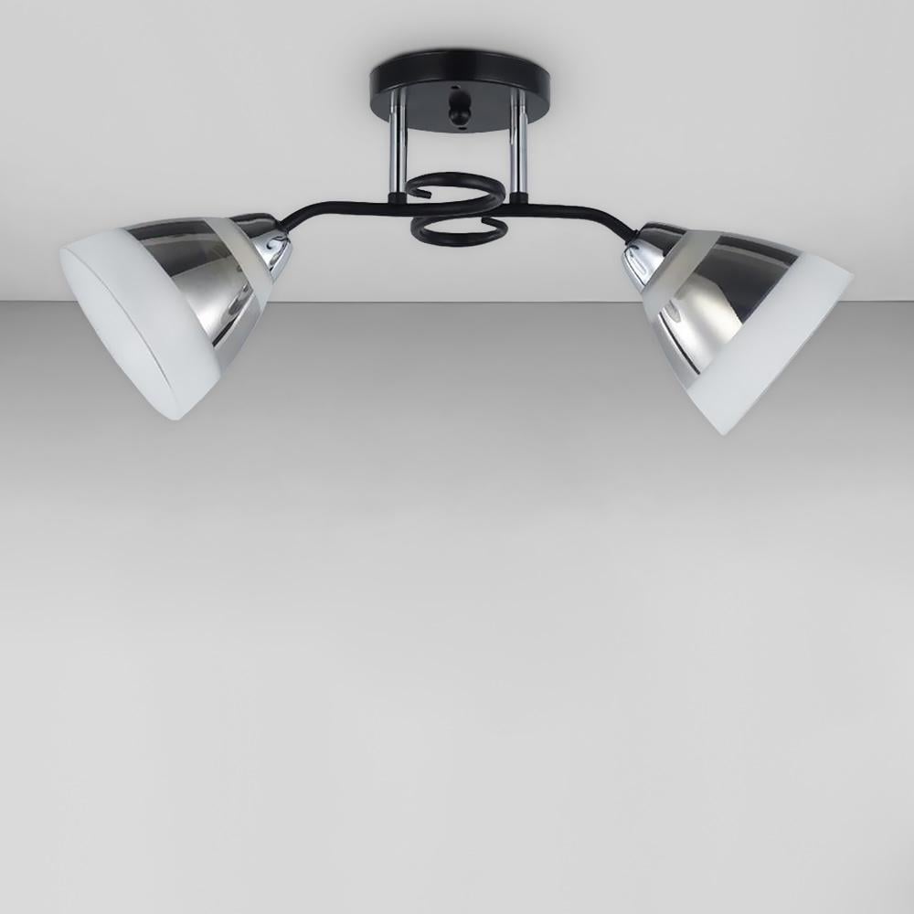 Люстра потолочная лофт Light House SC-18611/2 CR+BK 470х150х250 мм Черный/Хром