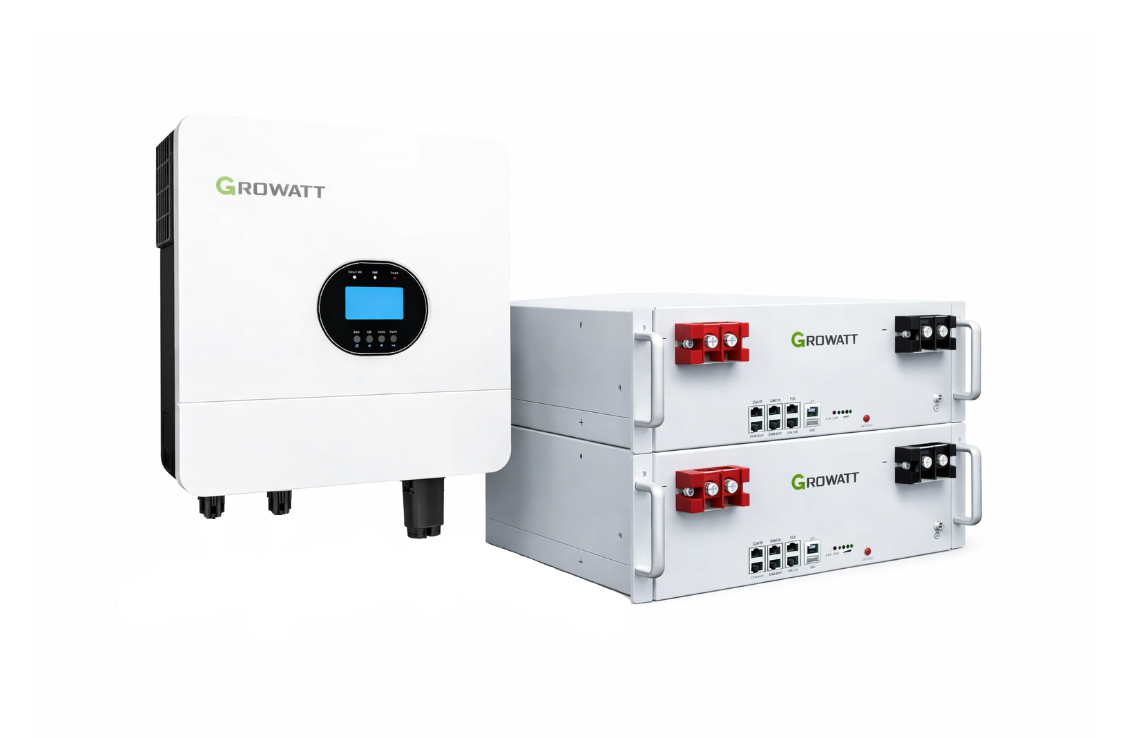 Инвертор Growatt SPF 6000 ES Plus 6 кВт и два аккумулятора Growatt HOPE 5.0L-B1 5,12 кВт·ч White (33088463)
