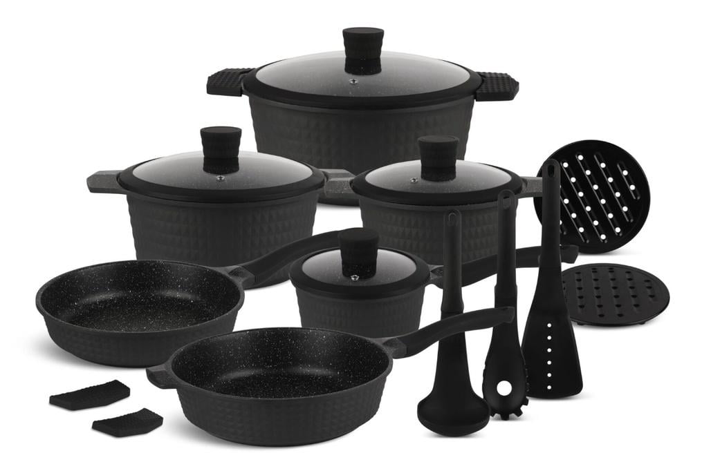 Набор посуды Edenberg EB-5645 с крышками 17 предметов (57-46-EB-5645)