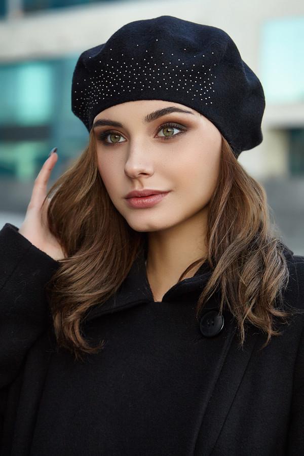 Берет жіночий Braxton Софія з аплікацією зі стразів Чорний (5119-1/26479468)
