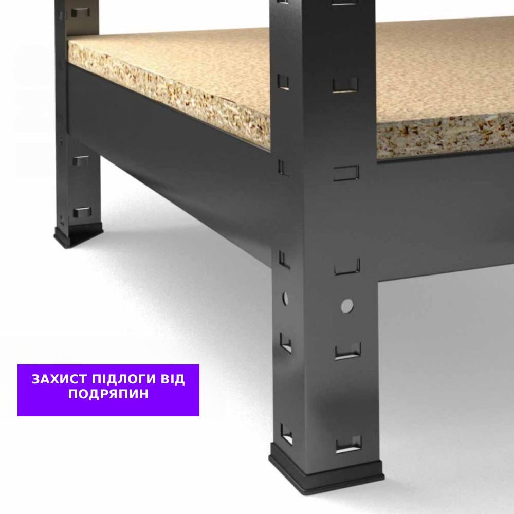 Стеллаж металлический БОНА-ПРО 220x70x30 см 6 полок ДСП 16 мм Черный (60782) - фото 4