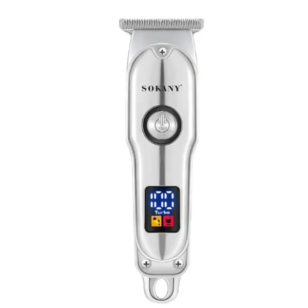 Машинка для стрижки волос Sokany SK-LF-9988 с LED-дисплеем и насадками Серебряный (29952320)