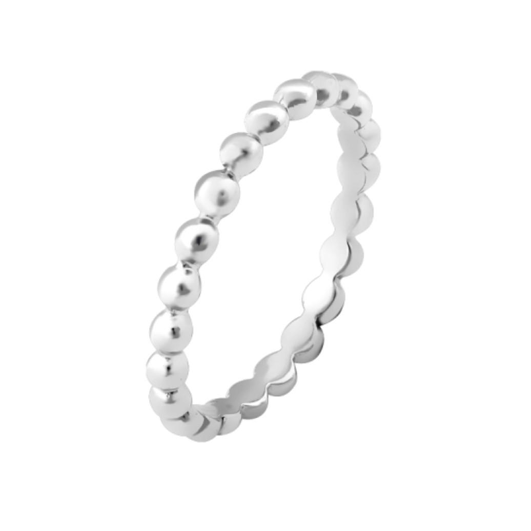 Кольцо без камней шарики серебро 925 пробы родированное 1,61 г р. 18,5 (вс163рк)