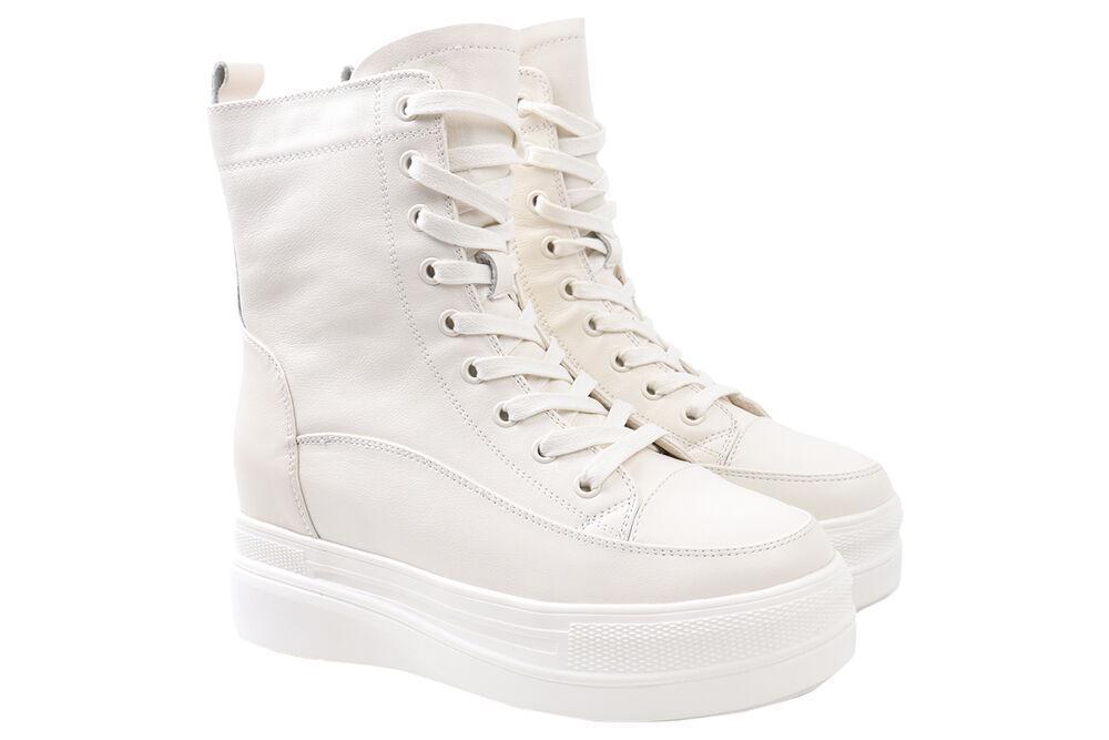 Ботинки женские Berkonty на низком ходу из натуральной кожи р. 39 Молочный (286-20DHCPF)