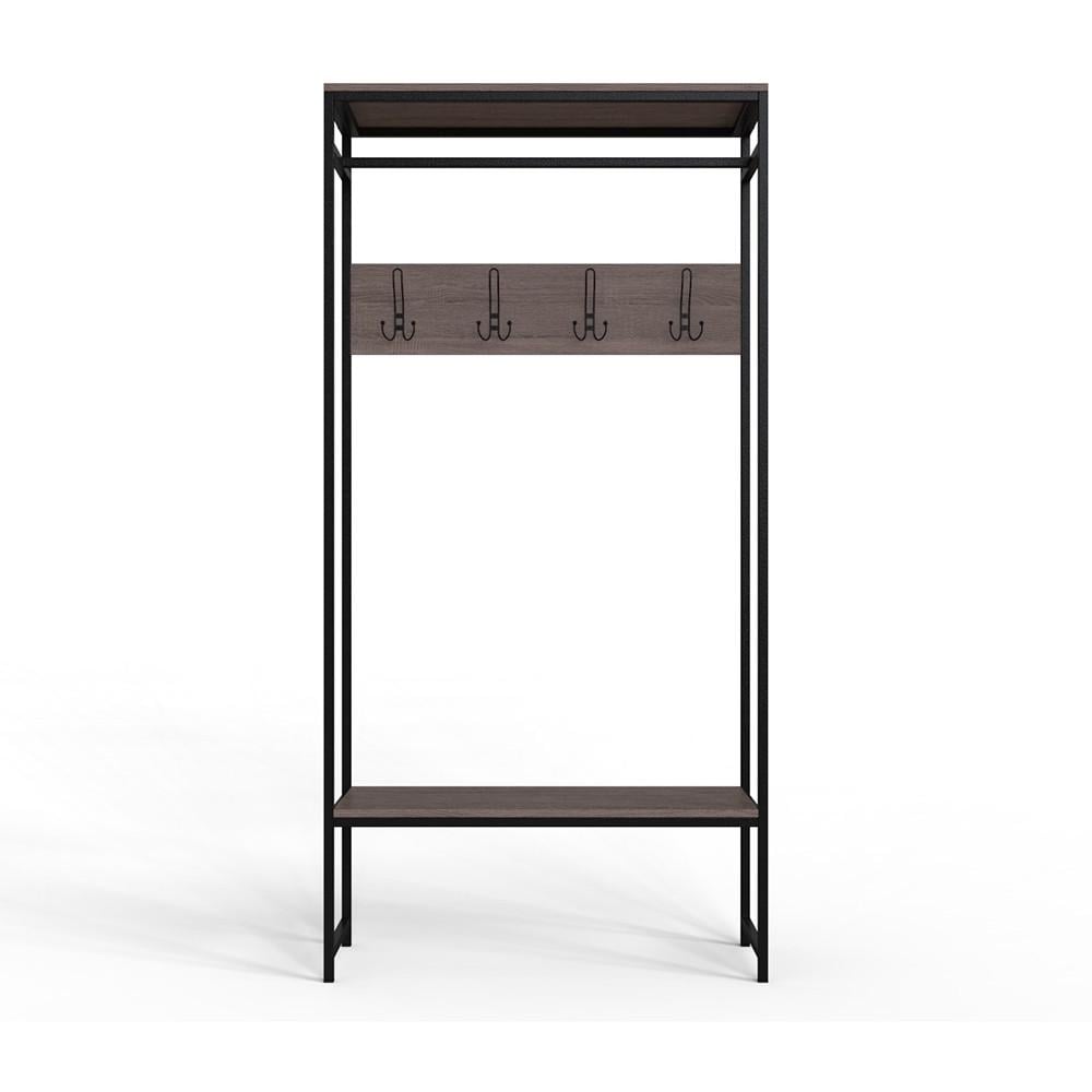 Вішалка модульна підлогова Ferrum-decor Треліс 15 ДСП 16 мм 180x90x38 см Чорний/Дуб Сонома Трюфель (FRD-104365)