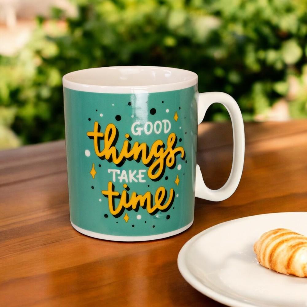 Кружка керамическая "Good things take time" 1 л Зеленый - фото 7 Кружка керамическая "Good things take time" 1 л Зеленый - фото 7