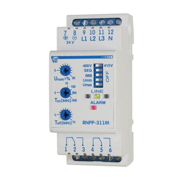 Реле напряжения трехфазное и контроля фаз Новатек РНПП-311M 24В (14970145)