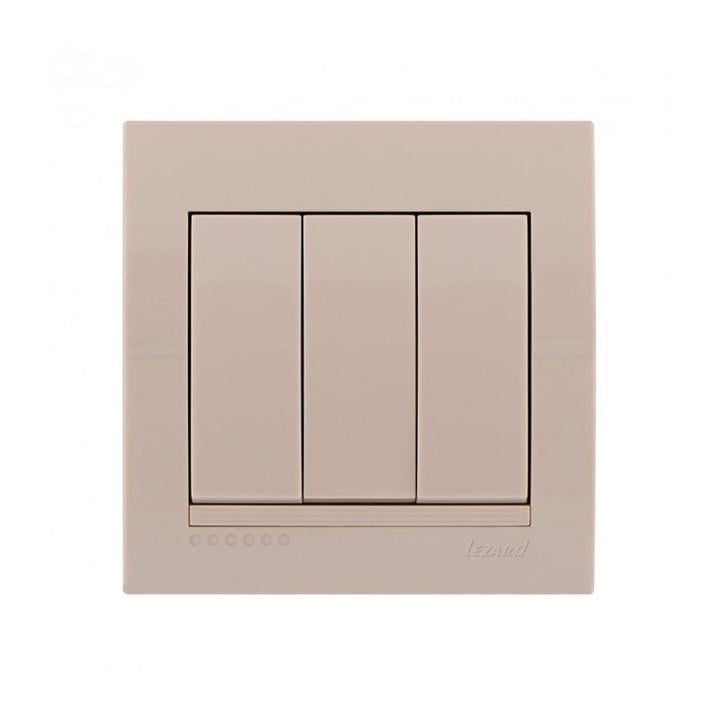 Выключатель трехклавишный Lezard Deriy Кремовый (00000012275)