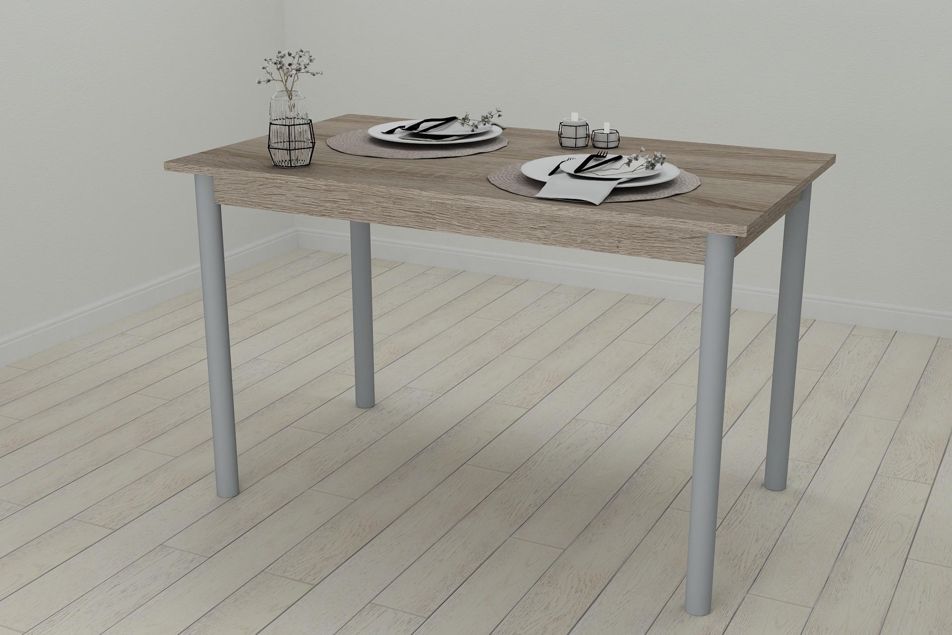 Обеденный стол Ferrum-decor Бенита ДСП 16 мм 75x120x70 см Серый/Сонома Трюфель (FRD-106280)
