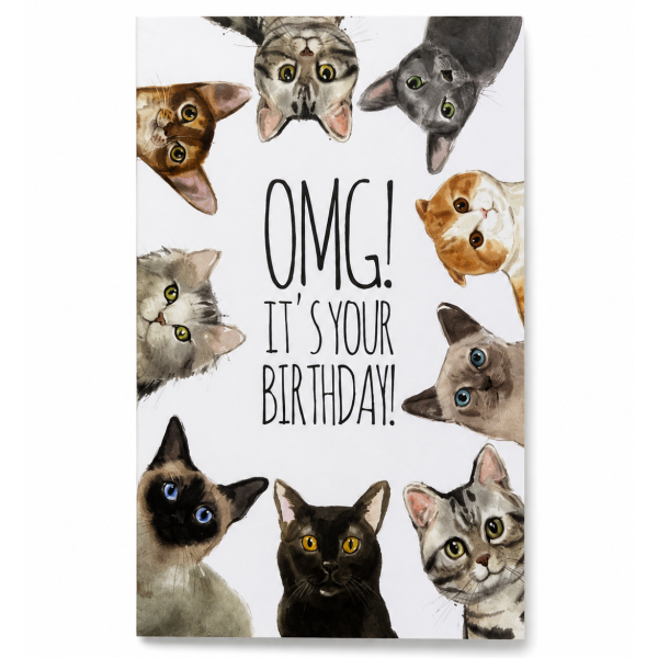 Листівка вітальна OMG! It’s Your Birthday з котиками (34997759)