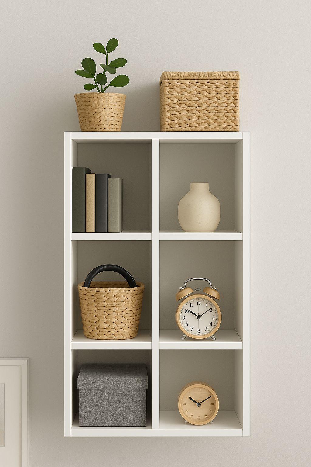 Стелаж настінно-підлоговий модульний MEBLIBUD KUB 3x2 секції Білий - фото 4 Стелаж настінно-підлоговий модульний MEBLIBUD KUB 3x2 секції Білий - фото 4