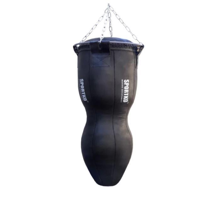 Боксерский мешок SPORTKO МСК-110 Силуэт кожа 110х45 см 50 кг с цепями Черный (МСК-110)