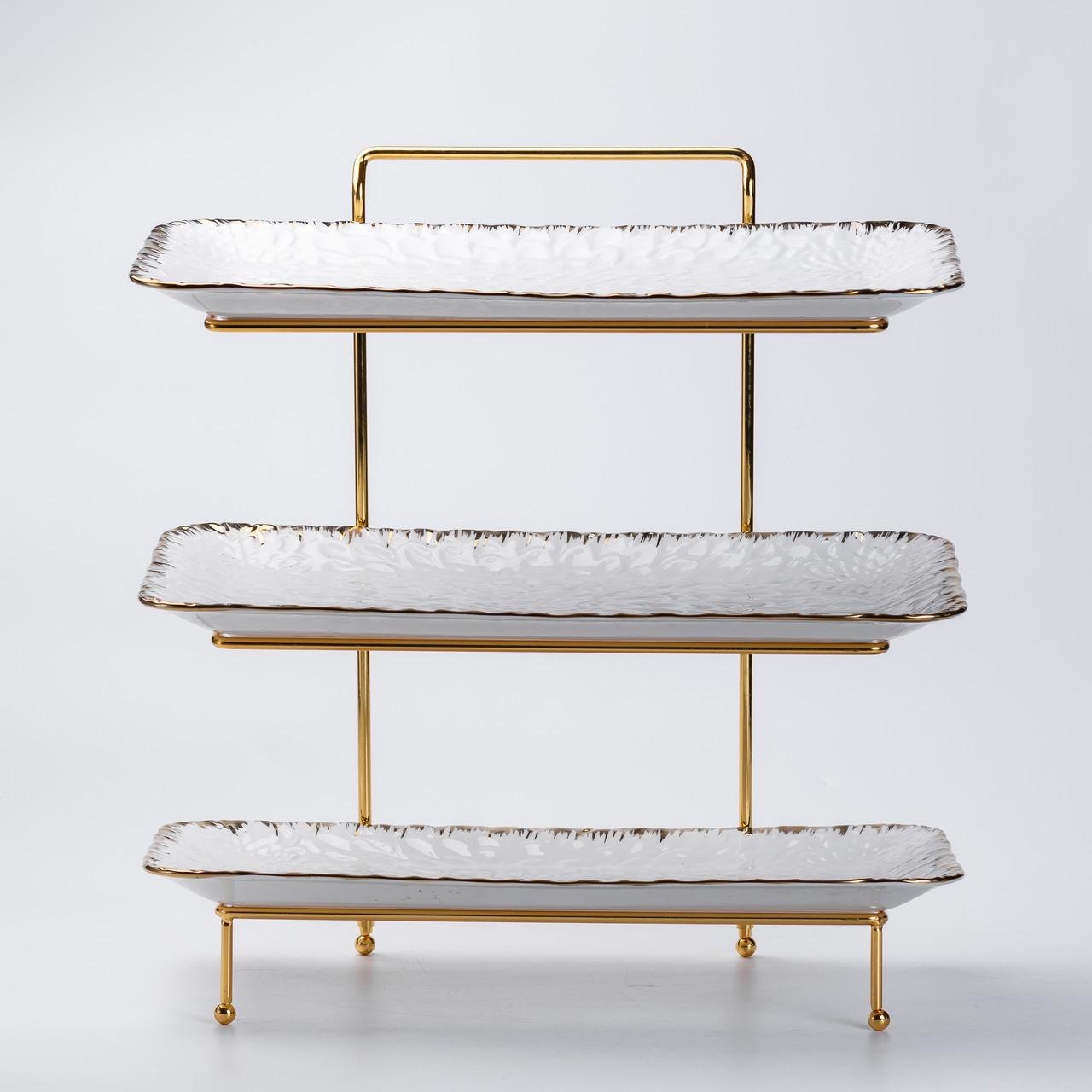 Фруктовница 3-ярусная 35,5x21x37 см Белый - фото 4