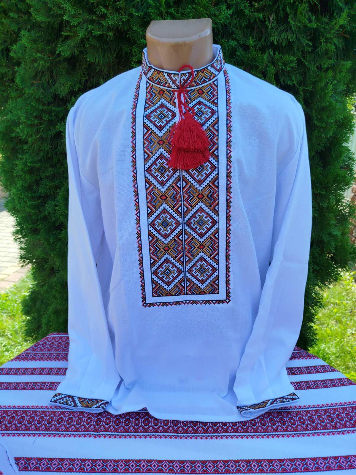 Сорочки вишиті для пари Орнамент р. 56 Червоний/Білий (29378552) - фото 3