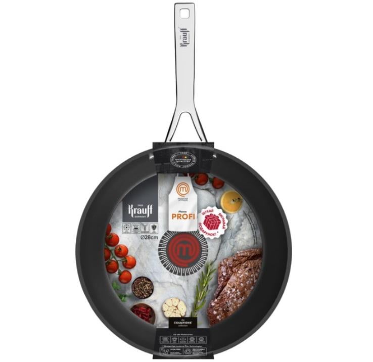 Сковорода Krauff Profy алюминиевая с антипригарным покрытием глубокая 28 см (2b06799e)