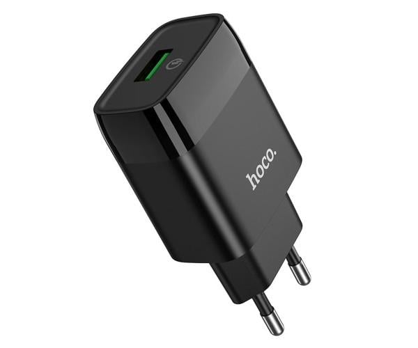Пристрій зарядний мережевий Hoco C72Q USB 2A QC3.0 18 W без кабелю Чорний