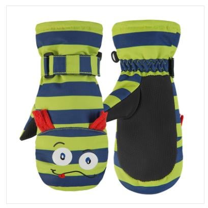 Детские перчатки Гусеница с веревкой и ремешком для фиксации S Зеленый (ЗП-1003-21)