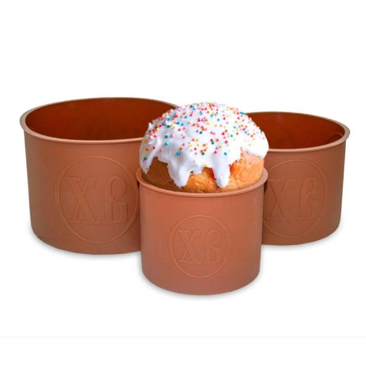 Набор металлических форм для выпечки кулича A-PLUS с силиконовыми формами 3 шт. - фото 5 Набор металлических форм для выпечки кулича A-PLUS с силиконовыми формами 3 шт. - фото 5