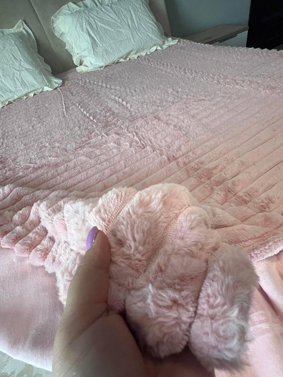 Плед-покривало шиншила євро 200х230 см Рожевий (П4К-mur-shin-sharp-004) - фото 2 Плед-покривало шиншила євро 200х230 см Рожевий (П4К-mur-shin-sharp-004) - фото 2