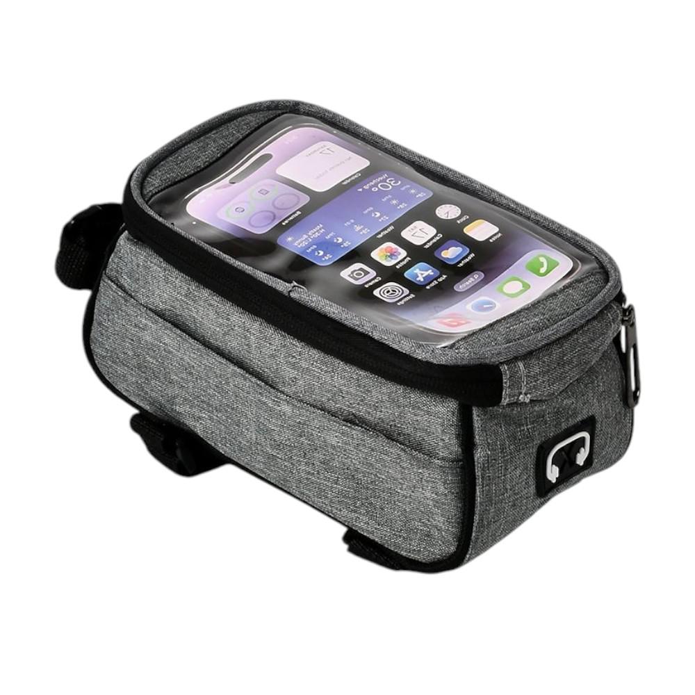 Сумка-органайзер на раму для велосипеда Stenson VL97783 21х10х11см водонепроницаемая с окном для телефона Серый (eea6f42b)